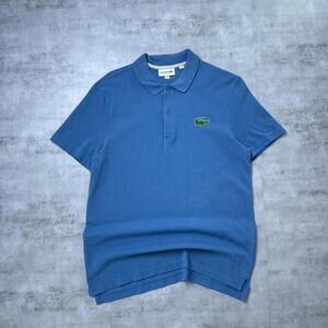Y2K Lacoste Blue Polo Logo 00s Shirt